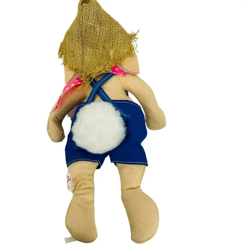 Annalee Doll Cloth Bunny Rabbit Farmer Country Boy Overalls 11